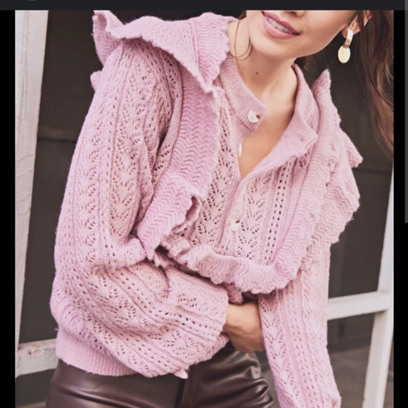 BNWT! Lost+Wander ruffle top in dusty mauve - Picture 2 of 5